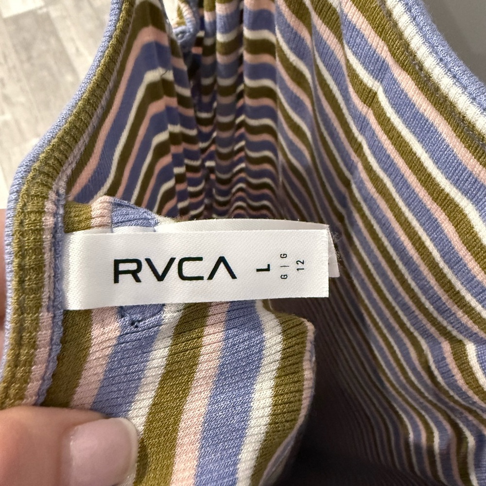 RVCA Gray and Yellow Striped Midi Dress - Picture 10 of 10